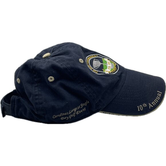 Tin Cup Tournament Golf Hat 10th Annual Adjustable Navy Cap Top of the World - Picture 2 of 7